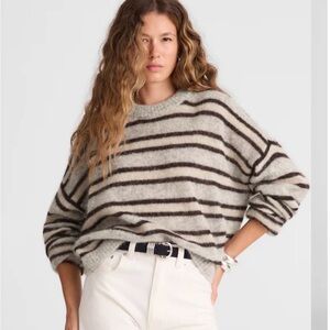 Madewell Striped Alpaca Blend Crewneck Sweater